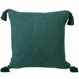 20" X 20" Emerald Green 100% Cotton Zippered Pillow