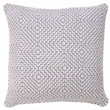 20" X 20" Gray And White 100% Cotton Geometric Zippered Pillow