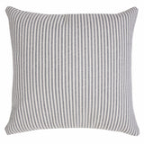 20" X 20" Gray And White 100% Cotton Striped Zippered Pillow