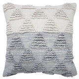 20" X 20" Heathered Gray And Off-White 100% Cotton Geometric Zippered Pillow
