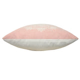 20" X 20" Light Pink And White 100% Cotton Geometric Zippered Pillow