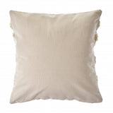 20" X 20" Cream Gray And Gold 100% Cotton Striped Zippered Pillow