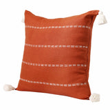 20" X 20" Mustard Linen Striped Zippered Pillow