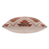 20" X 20" Rust And Off-White 100% Cotton Geometric Zippered Pillow