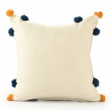 20" X 20" Navy And Golden Yellow Polyester Tropical Zippered Pillow