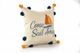 20" X 20" Navy And Orange Polyester Tropical Zippered Pillow