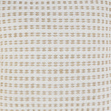 20" X 20" White And Tan 100% Cotton Geometric Zippered Pillow
