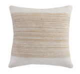 20" X 20" Natural and Ivory Striped Cotton Blend Zippered Pillow