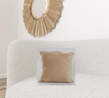 18" X 18" Taupe And Brown 100% Cotton Geometric Zippered Pillow
