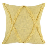 20" X 20" Yellow Diamond Cotton Zippered Pillow