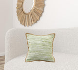 20" X 20" Yellow and Beige Cotton Blend Zippered Pillow
