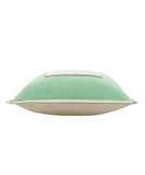 20" X 20" Pastel Green And Cream 100% Cotton Zippered Pillow