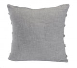 20" X 20" Gray 100% Cotton Zippered Pillow