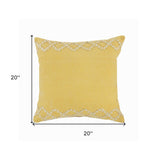 20" X 20" Pearl Blush And Peach 100% Cotton Zippered Pillow