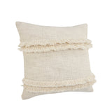 20" X 20" Cream 100% Cotton Zippered Pillow