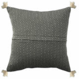 18" X 18" Black 100% Cotton Geometric Zippered Pillow