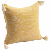 18" X 18" Mustard 100% Cotton Geometric Zippered Pillow