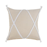20" X 20" Birch And White 100% Cotton Coastal Zippered Pillow