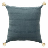 18" X 18" Bluish Gray 100% Cotton Zippered Pillow