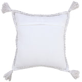 20" X 20" Deep Blue And White 100% Cotton Zippered Pillow