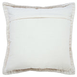 20" X 20" Beige 100% Cotton Zippered Pillow