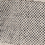 20" X 20" Black And Off-White 100% Cotton Geometric Zippered Pillow