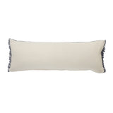 14" X 36" Red Navy And Tan 100% Cotton Striped Zippered Pillow