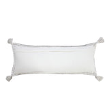 14" X 36" Black Navy And White 100% Cotton Striped Zippered Pillow