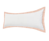 14" X 36" White And Light Pink 100% Cotton Geometric Zippered Pillow