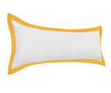 14" X 36" White And Golden Yellow 100% Cotton Geometric Zippered Pillow