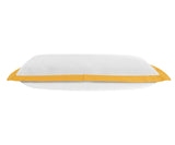 14" X 36" White And Golden Yellow 100% Cotton Geometric Zippered Pillow