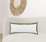 14" X 36" White And Black 100% Cotton Geometric Zippered Pillow