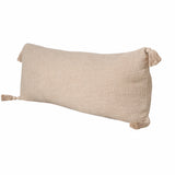 14" X 36" Beige 100% Cotton Zippered Pillow