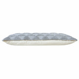 14" X 36" Heathered Gray And Off-White 100% Cotton Geometric Zippered Pillow