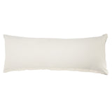 14" X 36" Gray And White 100% Cotton Geometric Zippered Pillow