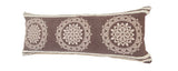 14" X 36" Brown And White 100% Cotton Striped Zippered Pillow