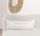 14" X 36" Green And White 100% Cotton Geometric Zippered Pillow