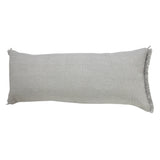 14" X 36" Light Gray 100% Cotton Zippered Pillow
