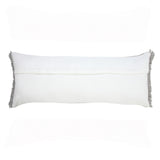 14" X 36" Light Gray 100% Cotton Zippered Pillow