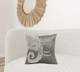 14" X 20" Gray And Copper 100% Cotton Geometric Zippered Pillow