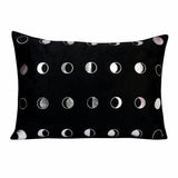 14" X 20" Black And Silver Polyester Geometric Zippered Pillow