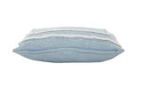 16" X 24" Sky Blue And White 100% Cotton Geometric Zippered Pillow