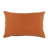 16" X 24" Orange And Amber 100% Cotton Diamond Zippered Pillow
