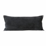 14" X 36" Jet Black 100% Cotton Zippered Pillow