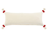 14" X 36" Heute Red And Cream 100% Cotton Geometric Zippered Pillow