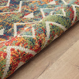 2' X 3' Blue Floral Non Skid Indoor Outdoor Area Rug