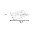 15" White Rectangular Spring Floral Melamine Platter