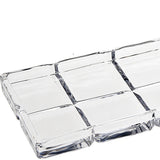 18" Clear and Gold Oval Crystal Serving Tray