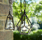 Set Of Three White Flameless Floor Lantern Candle Holder