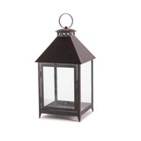 Set Of Two Black Flameless Floor Lantern Candle Holder